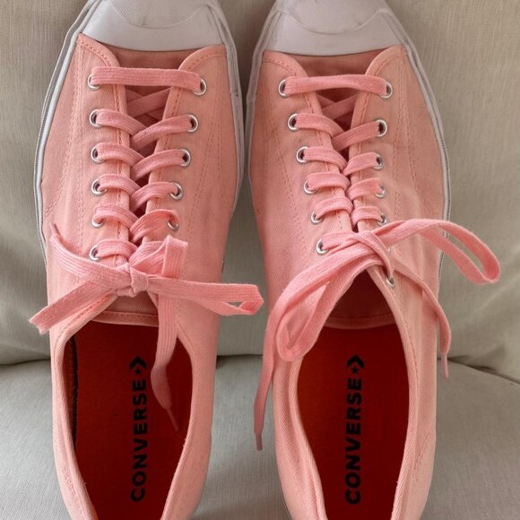Converse Jack Purcell Sneakers Men's 13 Women's 14.5 Pink Canvas Low Top Lace Up - Picture 5 of 8